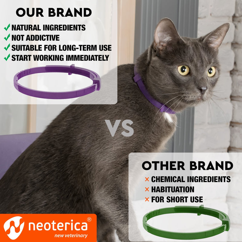 Cat Calming Collar & Pet Anti Anxiety Products - Feline Calm Pheromones Collars & Cats Stress Relief - Relaxivet Comfort Helps with Pee, New Zone, Aggression, Fighting with Dogs & Other Behavior 2 Count (Pack of 1) - BeesActive Australia