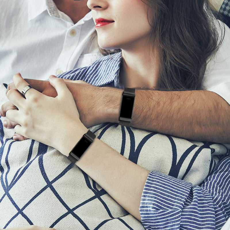 ZXCASD Band Compatible for Charge 4 / Charge 3 / Charge 3 SE Fitness Sport Bands, Top Metal Band Wristband Slim Replacement Strap for Women Men (Black) Black - BeesActive Australia