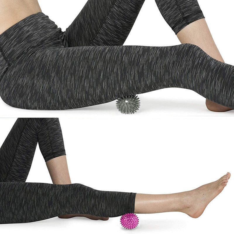 Komoyo 2Pcs Spiky Massage Balls, Pilates Spiky Ball Hedgehog Balls Portable Trigger Point Massage Ball Set for Deep Tissue Muscle Recovery Back, Legs, Feet & Hands Muscle Massage (7.5cm) - BeesActive Australia