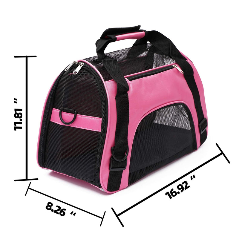 MuchL Cat Carrier Dog Carrier Soft-Sided Pet Travel Carrier for Cats Dogs Puppy Comfort Portable Foldable Pet Bag Airline Approved Small Pink - BeesActive Australia