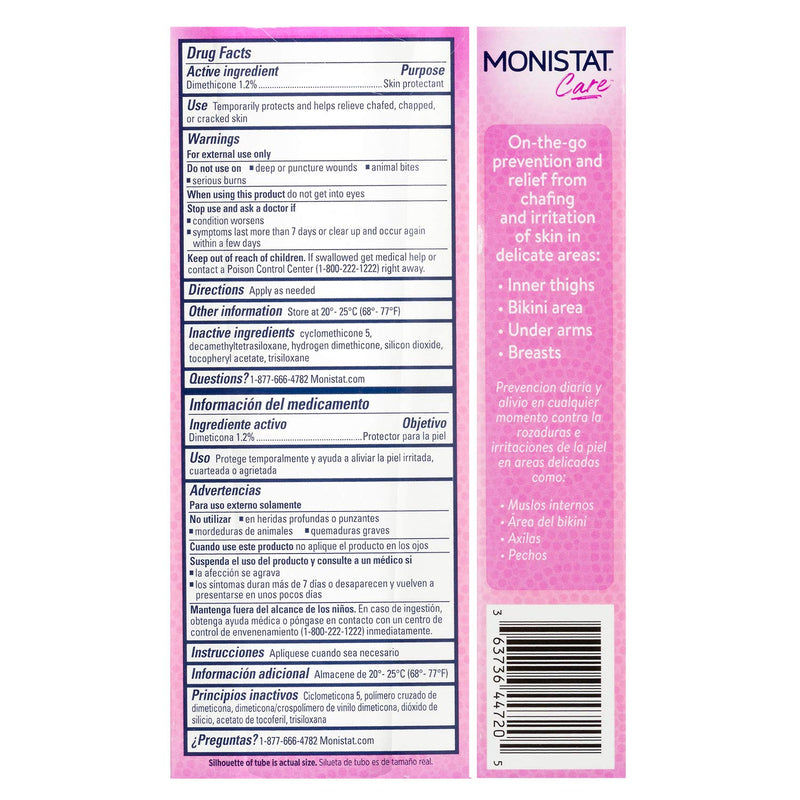 MONISTAT Care Chafing Relief Powder Gel, Anti-Chafe Protection, 1.5 oz, 4 Pack - BeesActive Australia