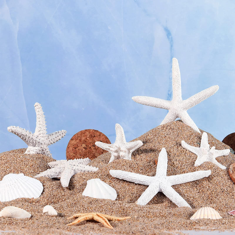 8 Pieces Sea Shells for Crafting Artificial Sea Shells Large Multi-Styles Resin White Seashell Decor for Aquarium Scallop Starfish Shells Ornaments White Shells for Fish Tank Home Decor - BeesActive Australia