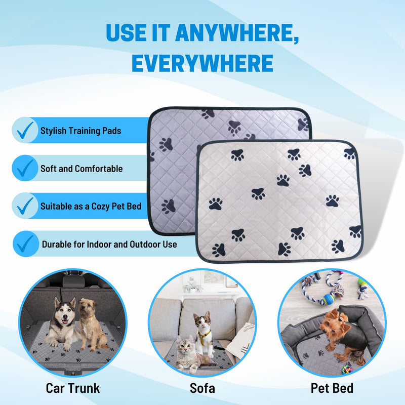 Washable Pee Pad for Dogs - 2 Reusable Puppy Pads for Potty Training Bundled with Dog Clippers for Grooming, Nail Trimmer, Pet Grooming Silicone Glove - BeesActive Australia