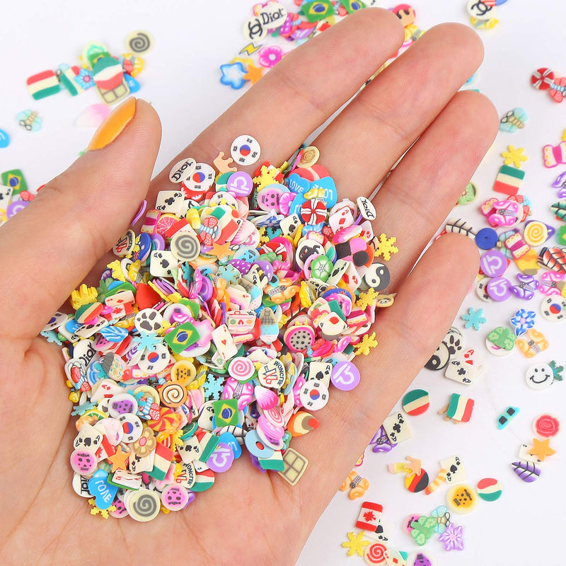 CCINEE Nail Art Slices,3D Assorted Fimo Slices Fruit Animal Flower Polymer Clay Slices for Slime Craft,4500PCS,1/5 Inche - BeesActive Australia
