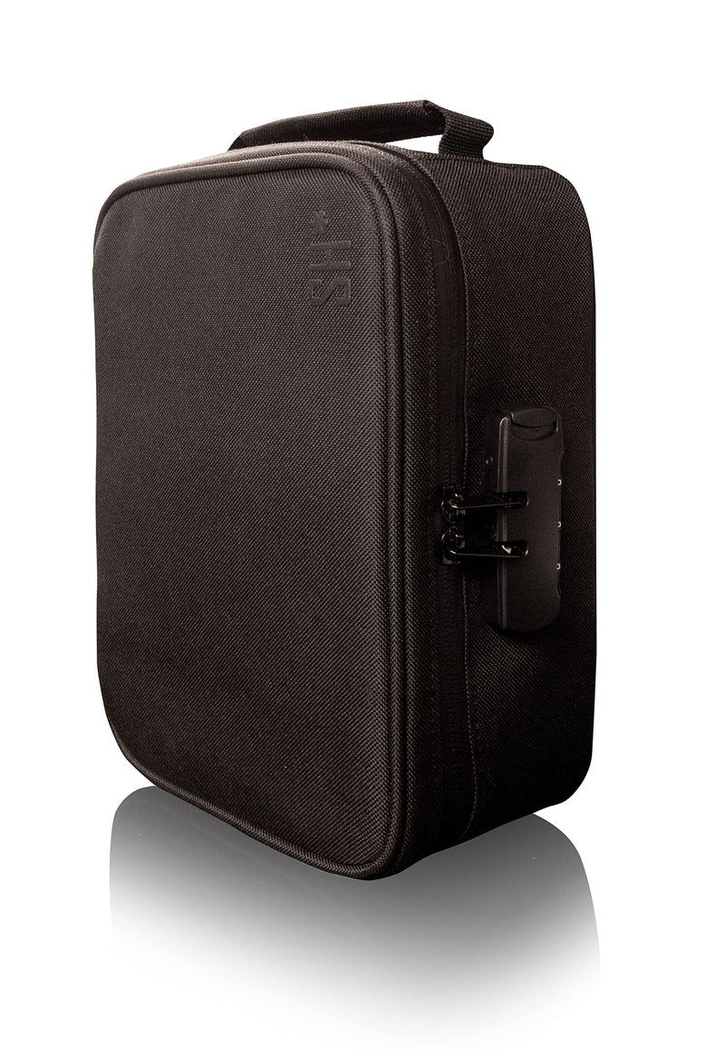 STASHIC LARGE Smell Proof Stash Bag - Lockable Case - Rolling Box - Activated Carbon Lining - Premium Discreet Safe Storage - 2023 Version with Roll Tray & Premium YKK Zips/Anti-Snag - SH* Black on Black - BeesActive Australia