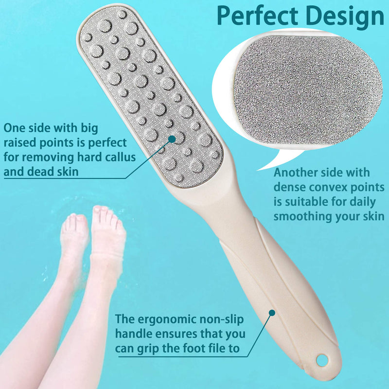 Foot File 3 Pcs Double-Sided Professional Pedicure Tools Kit,Callus Remover,Heel Scraper for Feet, Foot Rasp Buffer Grinder for Dead Skin,Heel Scraper for Wet and Dry Feet - BeesActive Australia