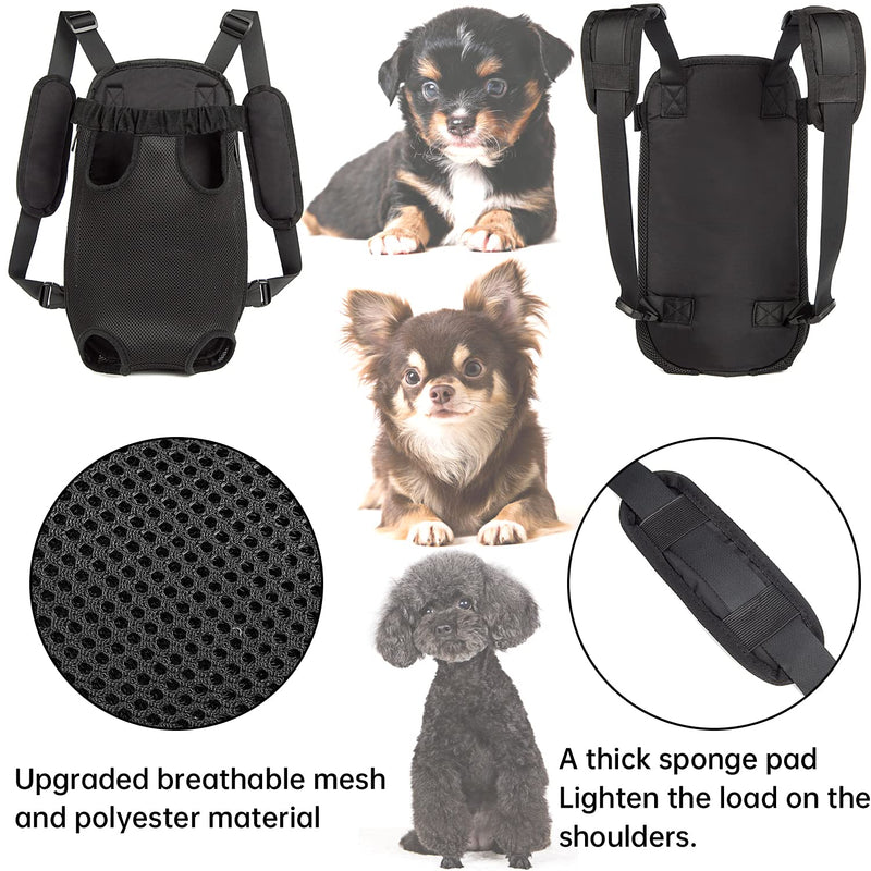 Fanfaree Dog Carrier Backpack Legs Out Adjustable Pet Cat Front Backpack Carrier Travel Bag for Traveling Hiking Camping for Small Medium Dogs Cats Puppies Large Black - BeesActive Australia