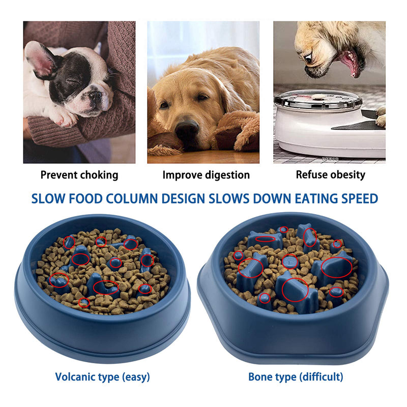 Slow Feeder Dog Bowls Slow Feeding Dog Bowl Small Medium Breed Dog Food Bowls Slow Feed Dog Bowl Slow Eating Dog Slow Feeder Bowl Puppy Dog Puzzle Slow Feeder Eater Bowl Lick Mat Treat Mat for Dogs 6.Blue - BeesActive Australia