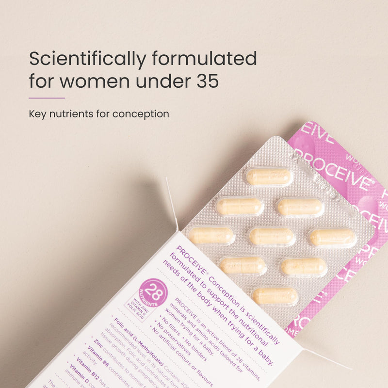 Proceive� Women Fertility Supplement for Conception - Pregnancy Vitamins for Women Trying to Conceive - Zinc, Folic Acid, Vitamin D - 60 Capsules (1 Month Supply) - Vegetarian Women - 60 capsules - BeesActive Australia