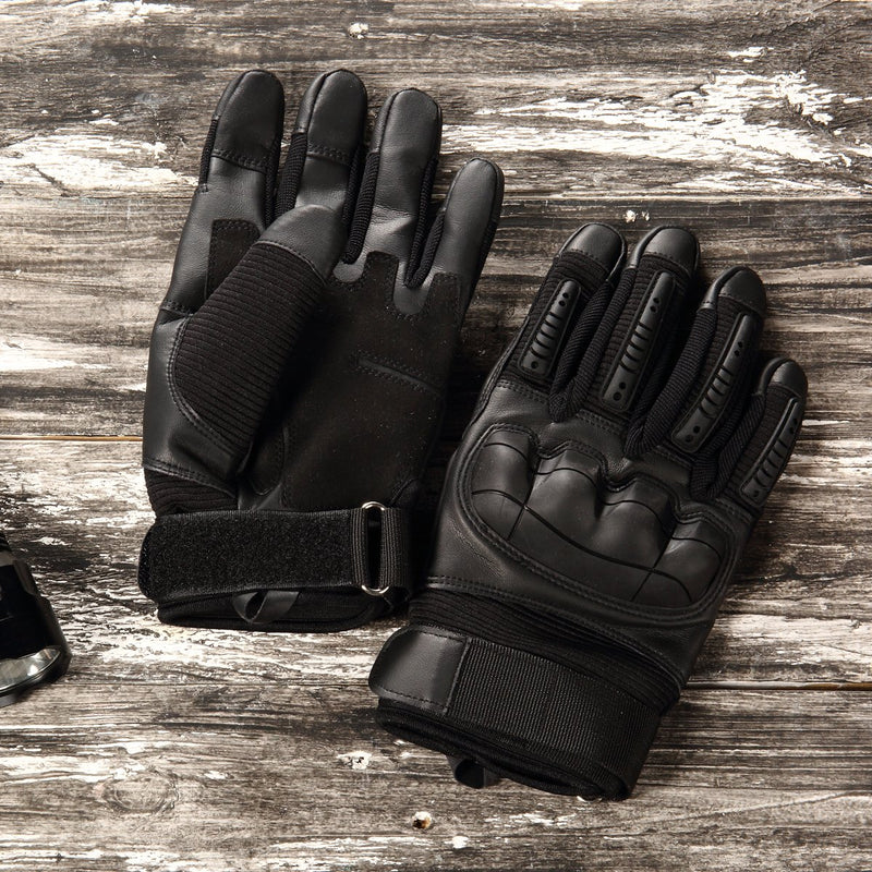 [AUSTRALIA] - AXBXCX Motorcycle Gloves Touch Screen Gloves Full Finger Gloves for Men Black Medium 