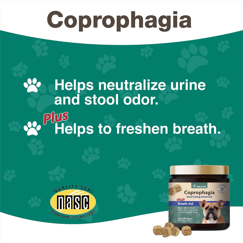 NaturVet – Coprophagia Stool Eating Deterrent Plus Breath Aid | Deters Dogs from Consuming Stool | Enhanced with Breath Freshener, Enzymes & Probiotics 130 Soft Chews - BeesActive Australia