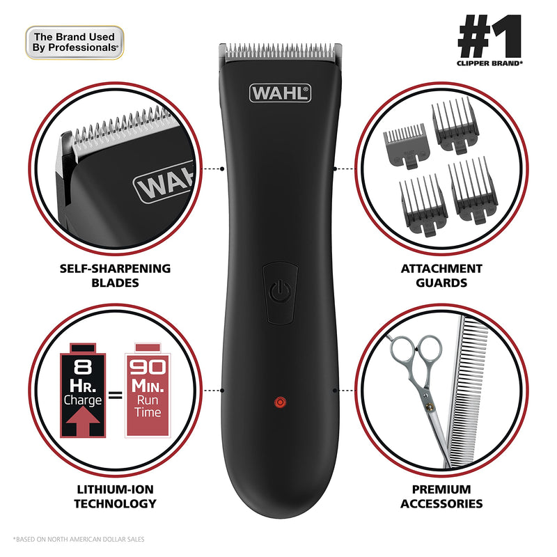 Wahl Clipper Rechargeable Pet Clipper Kit with Rinseable Stainless Steel Precision Blades for Hygienic Grooming at Home, with Premium Stainless Steel Detangling Comb and Scissors - Model 9179 - BeesActive Australia