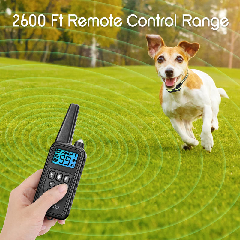 Dog Training Collar with 2600 Ft Remote, Electronic Dog Collar Shock Collar with Beep, Vibration, Shock, Light and Keypad Lock Mode, Waterproof Electric Dog Collar Set for Small Medium Large Dogs Emerald Green - BeesActive Australia