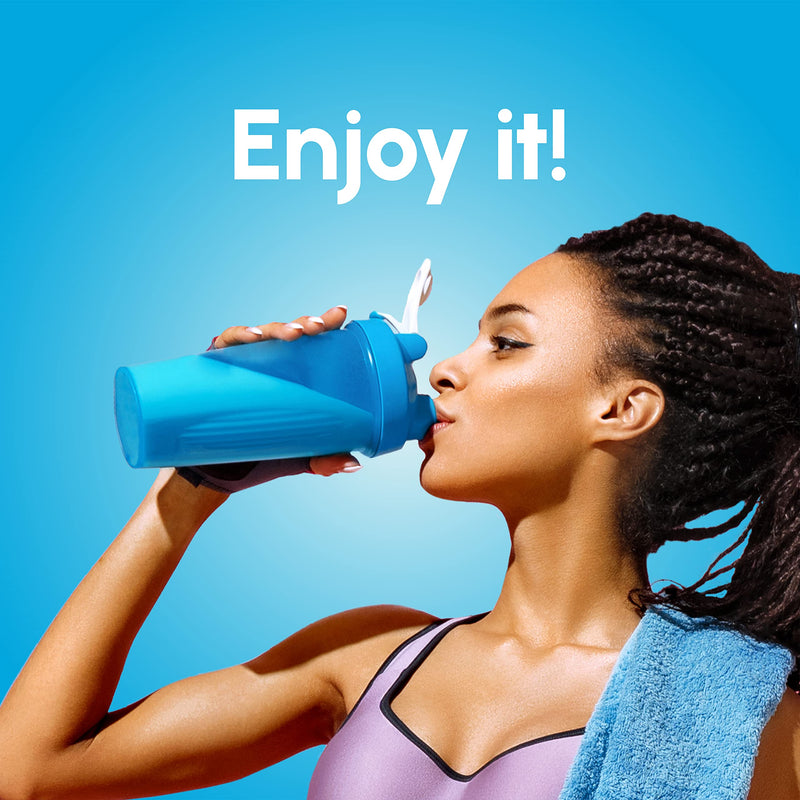 Shake That Weight 450ml Protein Shaker - Blue - With Storage Attachment For Protein and Diet Shake Powder, Wire Ball Mixer, Bag Attachment Loop - BeesActive Australia