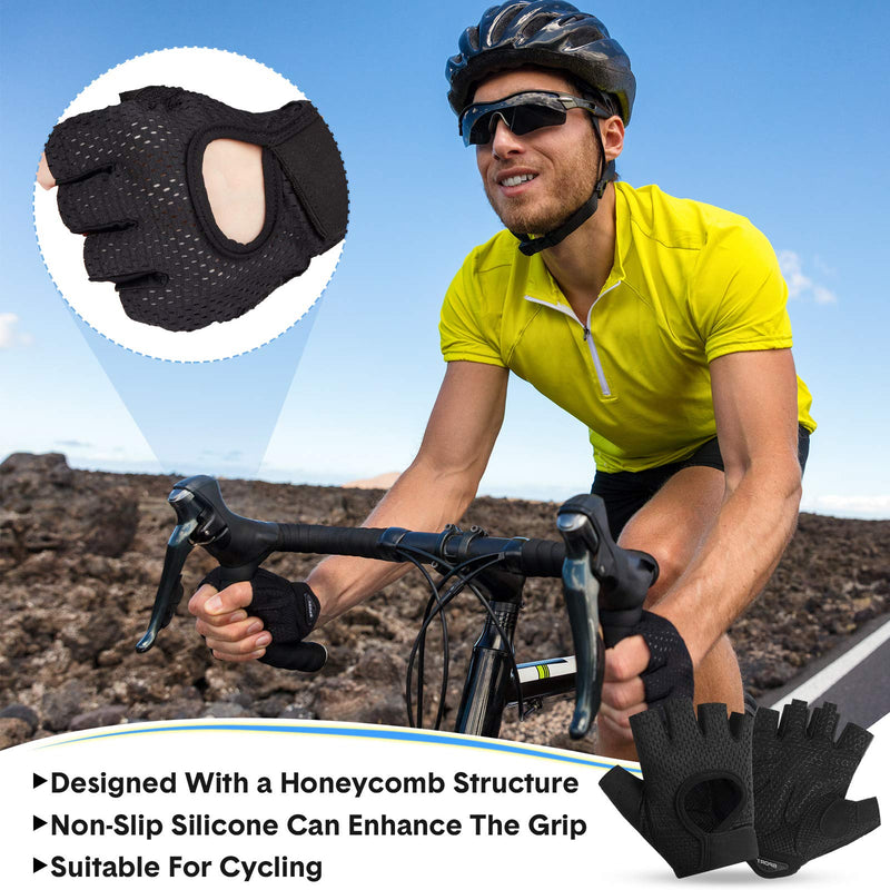 2 Pairs Workout Gloves Women Adjustable Weight Lifting Gloves Gym Exercise Workout Gloves Breathable Training Gloves for Men and Women Fitness, Biking, Pull up, Cycling Black, Gray Large - BeesActive Australia