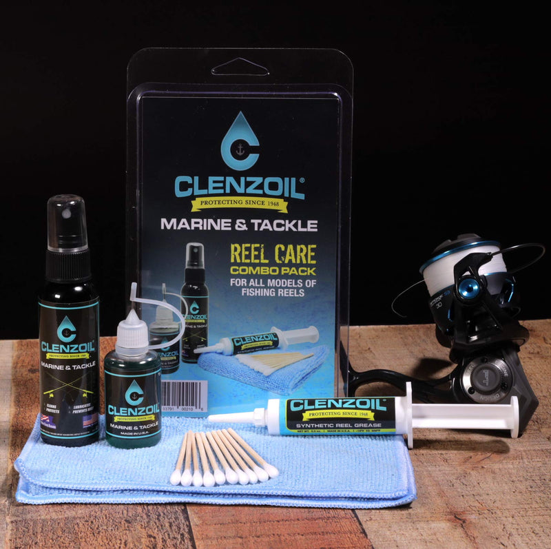 [AUSTRALIA] - Clenzoil Marine & Tackle Fishing Reel Oil, Bearing Oil Cleaner & Grease Kit | All-in-One Fishing Accessories Kit for Freshwater & Saltwater Fishing Reels | Cleaner - Lubricant - Rust Preventative 