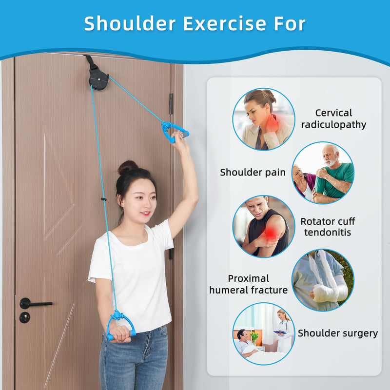 Fanwer Shoulder Pulley, Overhead Shoulder Pulley for Physical Therapy, Over the Door Exercise Pulley Device for Rotator Cuff Recovery & Frozen Shoulder Arm Rehabilitation. Shoulder Rehab Pulley System - BeesActive Australia