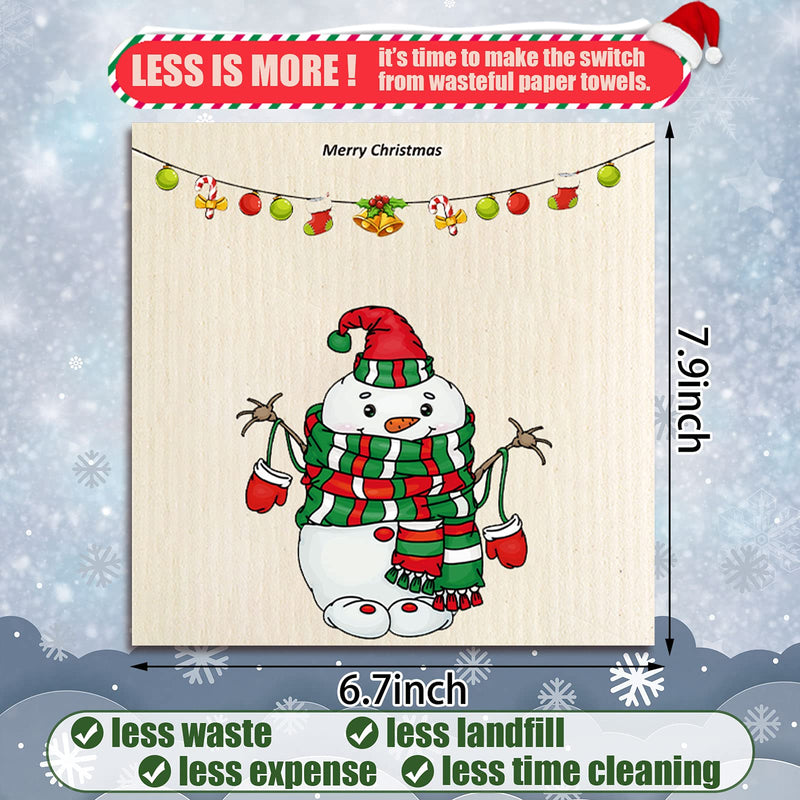 6 Pcs Christmas Swedish Themed Dishcloths Reusable Absorbent Swedish Style Cleaning Dishcloths Xmas Kitchen Dish Cloth Towels Cleaning Wipe for Home Party Clean Housewarming, 7 x 8 in (Cute Style) Cute Style 6 - BeesActive Australia