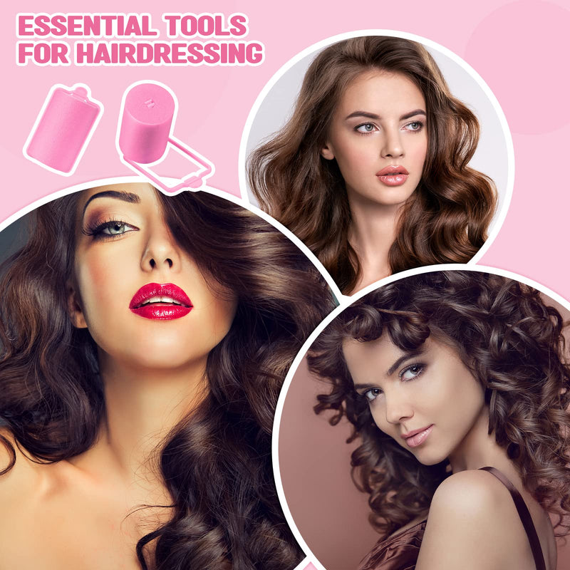 18 Pieces Sponge Hair Rollers Large Soft Foam Hair Styling Curlers 40 mm Large Size Hairdressing Curlers for Women and Kids - BeesActive Australia