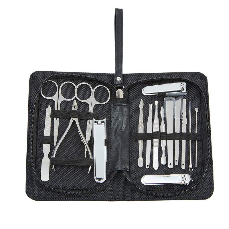 Manicure Set, Pedicure Kit, Nail Clippers, Professional Grooming Kit, Nail Tools 16 In 1 with Portable Travel Case For Women and Men Blue - BeesActive Australia