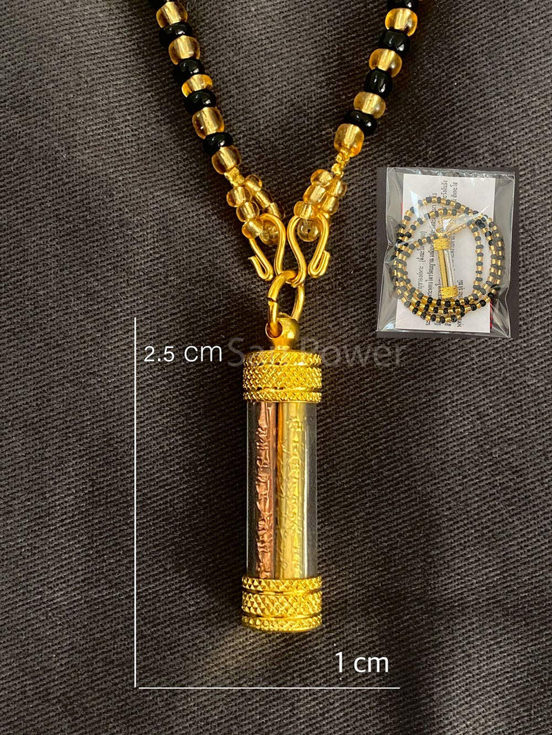 [AUSTRALIA] - San Jewelry Amazing Magic Lucky Stainless Color Takrut Yant 5 Taew/Row Amulet Talisman Luck Rich Lotto Gamble Good for Actors 