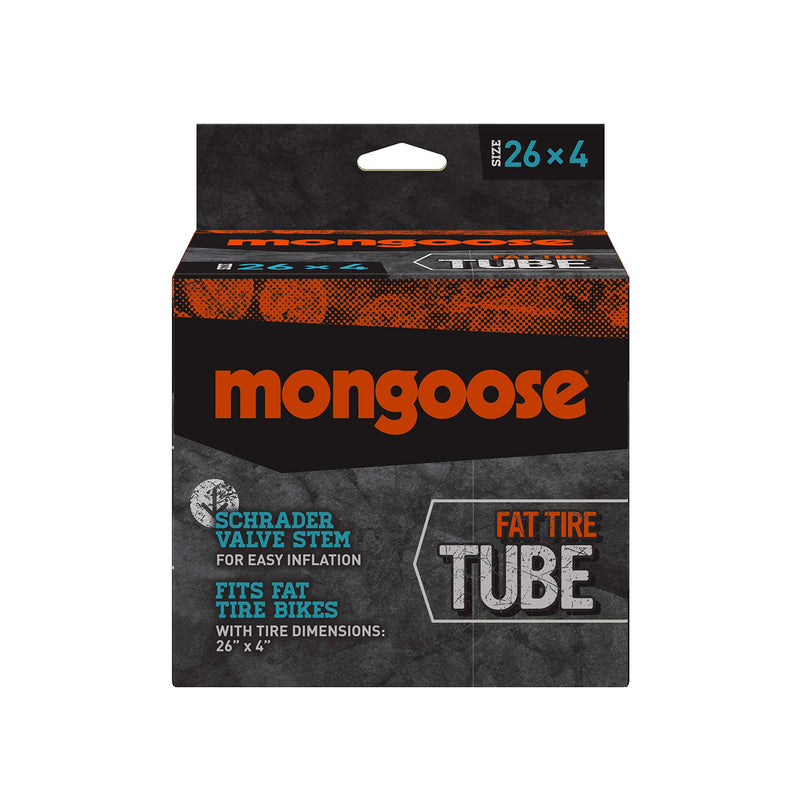 Mongoose Fat Tire Bike Tube, Schrader Valve, 26 x 4 inch , Black - BeesActive Australia