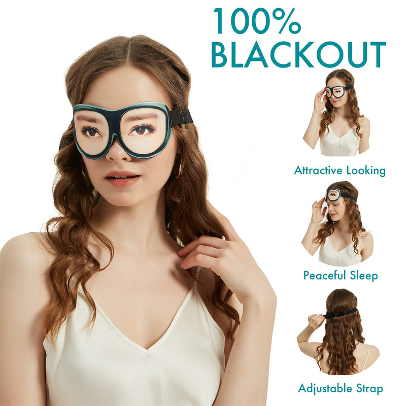 Eye Mask with Eyes Open by Okami - Funny Eye Mask, Blackout Sleep Mask with Free Travel Pouch (Men's Eyes) Men's Eyes - BeesActive Australia