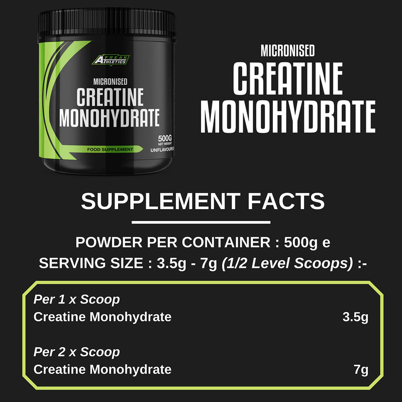 Creatine Monohydrate Powder 500g - Premium Grade Creatine Monohydrate - UK Made - Unflavoured Creatine Powder Scoop Included - BeesActive Australia