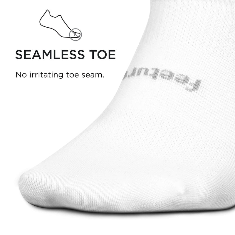 [AUSTRALIA] - Feetures High Performance Ultra Light No Show Tab Sock Solid Small White 