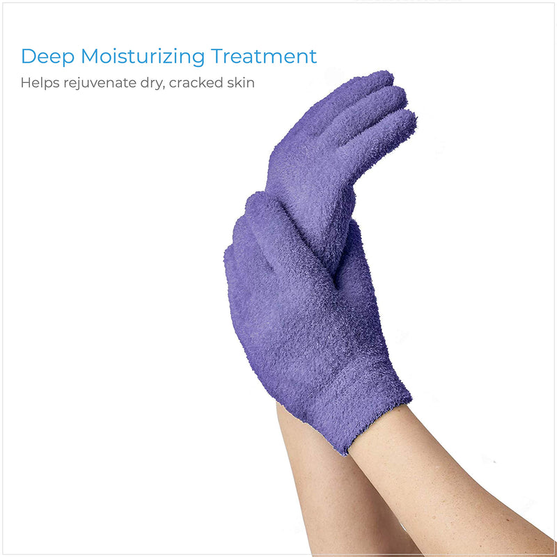 NatraCure Moisturizing Gel Gloves - (For Dry, Cracked Skin, Aging Hands, Cuticles, Eczema, After Hand Washing, Instead of Overnight Sleeping Gloves, Lotion, Cream) - Color: Lavender - BeesActive Australia