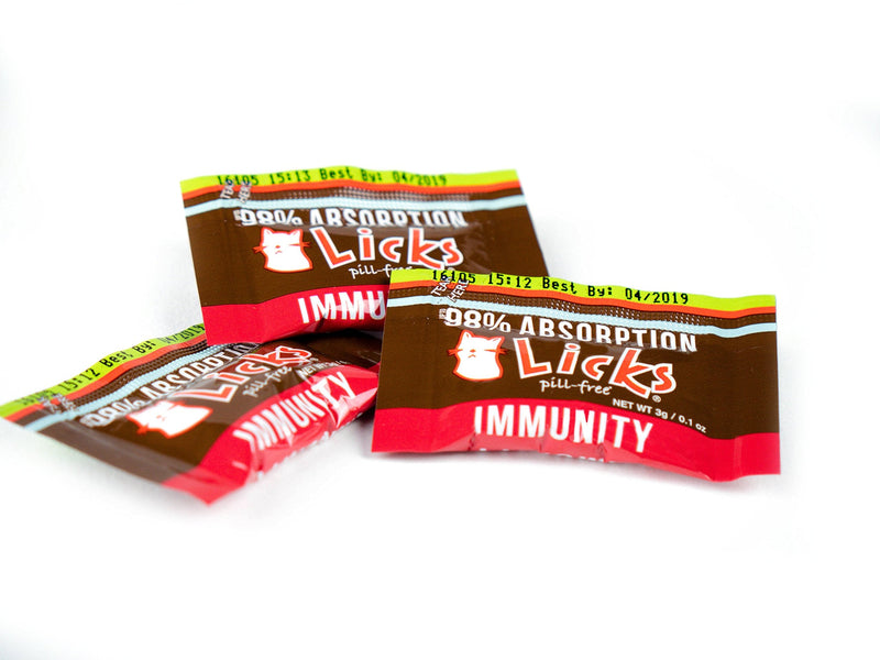Licks Pill-Free Cat Immunity - Immune Support Cat Supplies - Respiratory Supplements for Cats - Cat Health Supplies - Gel Packets - 10 Use - BeesActive Australia