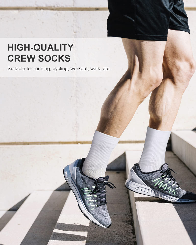 PAPLUS Compression Running Sock for Men and Women 3 Pairs, Cushioned Athletic Crew Socks with Arch Support Black+white+grey(3 Pairs ) X-Large - BeesActive Australia