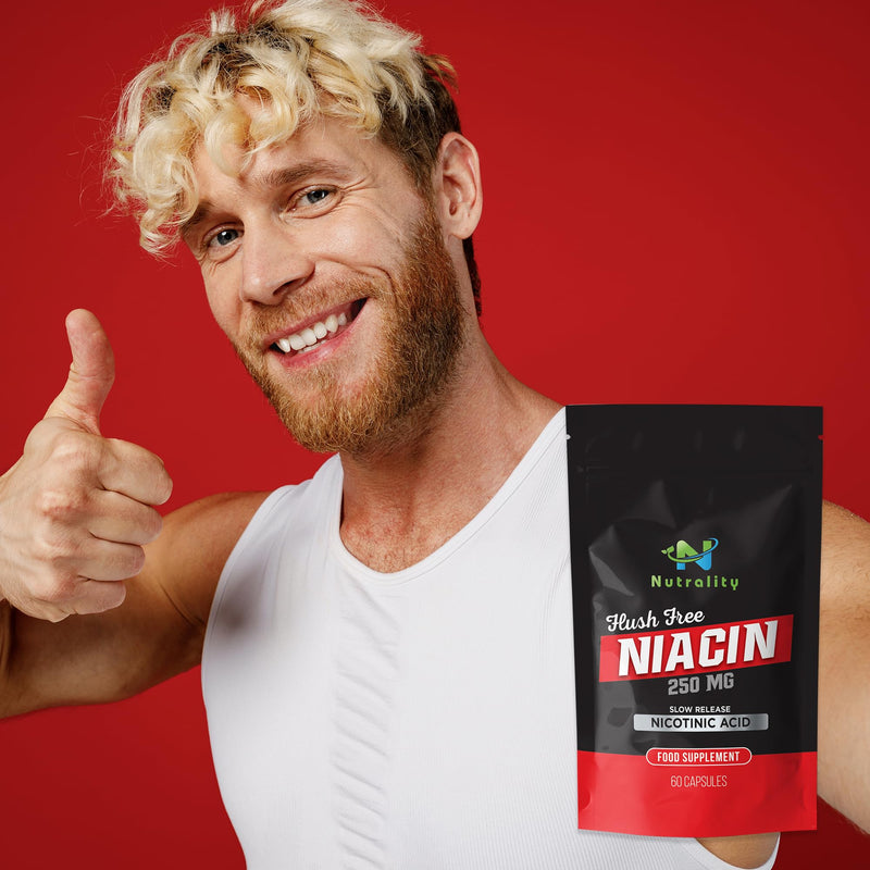 Nutrality Niacin Vitamin B3 - No Flush Nicotinic Acid Supplement - 250 mg 60 Days Supply for Energy Metabolism, Digestive System Health, Joint Care - BeesActive Australia