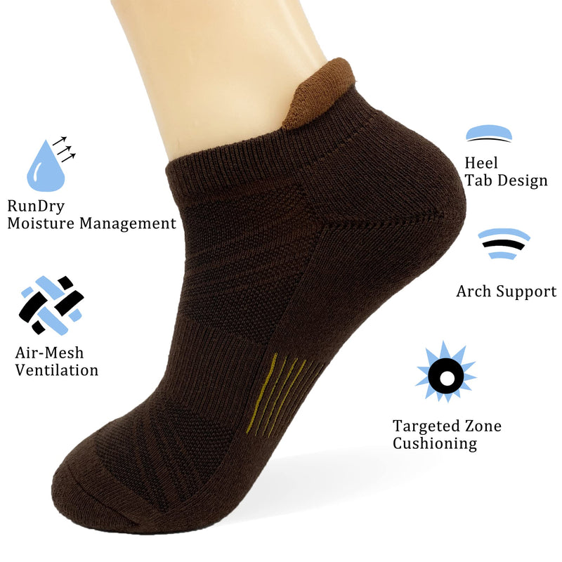 HaloYIYI Mens Ankle Athletic Moisture Wicking Cushion Low Cut Tab Socks,4 Pairs 6-11 Navy Blue - BeesActive Australia