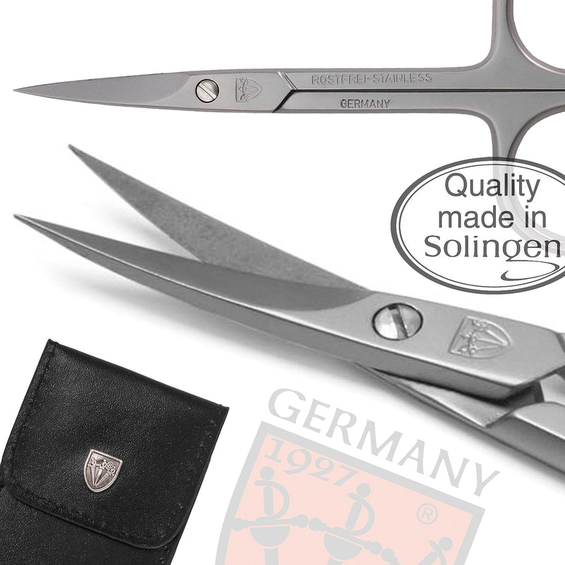 3 Swords Germany Solingen - brand quality STAINLESS STEEL INOX CURVED CUTICLE SCISSORS (1 PIECE) with case for manicure pedicure - nail care by 3 Swords - Made in Germany - BeesActive Australia