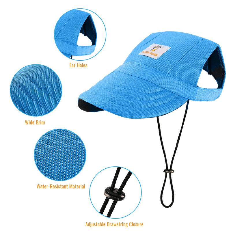 HIGH PAW Dog Hat Dog Sun Hat Dog Baseball Cap Dog Trucker Hat Dog Hats for Small Medium Large Dogs with Ear Holes Adjustable Drawstring Breathable Waterproof Design UV Protection Outdoor All Season Blue - BeesActive Australia