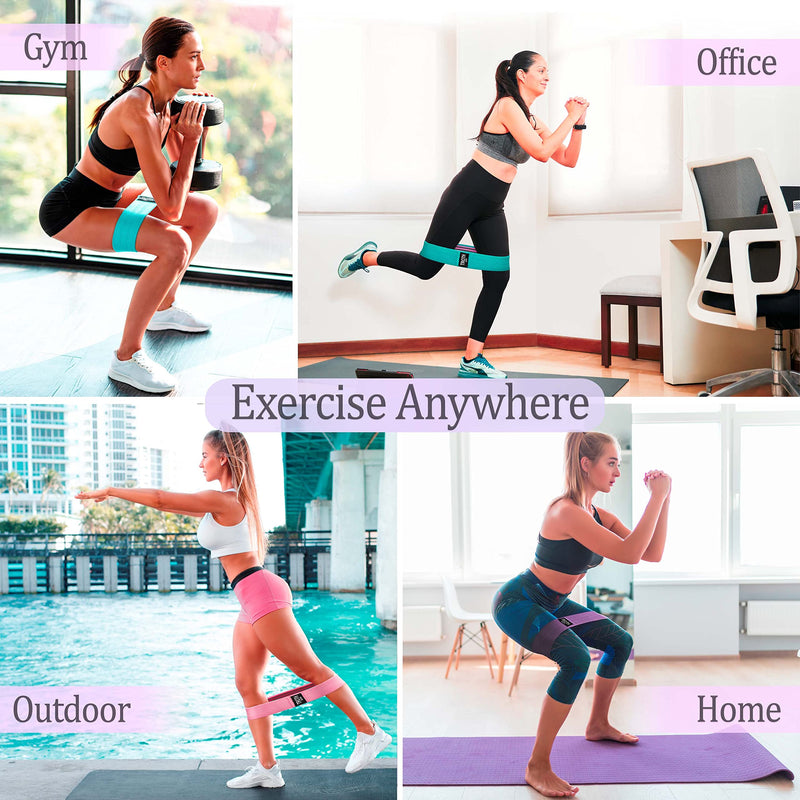 TROTH Resistance Bands Set - Resistance Band Women, Booty Exercise Band, Resistance Bands Set Men, Home Gym Strength Training Equipment, Fitness Accessories for Pilates, Squat, Yoga & Pull Up Workout Green, Pink, Purple - BeesActive Australia