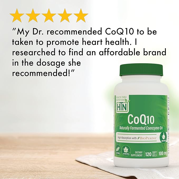 Health Thru Nutrition Coq10 with Bioperine 100Mg High Absorption No GMO No Soy, 100% Natural Coenzyme Q-10 120 Softgels - BeesActive Australia
