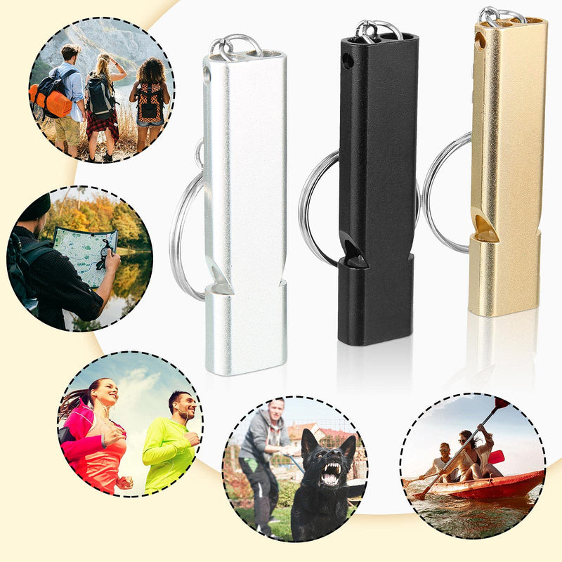 10 Pieces safety whistle whistles with lanyard aluminum keychain whistle Safety Hiking Whistle Double-Tube Survival Whistles Loud Camping Whistle Whistle for Outdoor Hiking Hunting Fishing Boating - BeesActive Australia