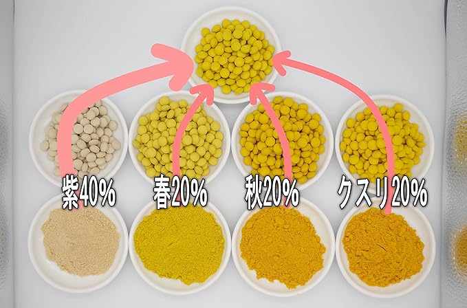 Yakushima Yubari Turmeric, Pesticide-free & Chemical Free Fertilizer Cultivation, 40% Purple Turmeric Tablets + 20% Spring Turmeric + 20% Autumn Turmeric + 20% Cuslium - BeesActive Australia