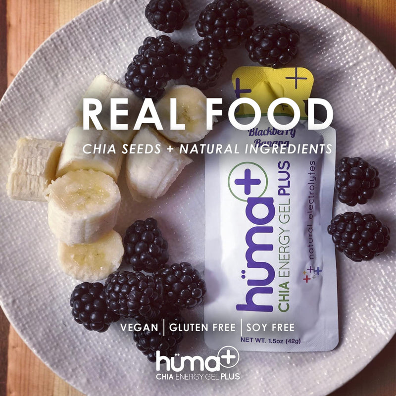 Huma Plus (Double Electrolytes) Chia Energy Gel, Variety Pack - Stomach Friendly, Real Food Energy Gels (8 Original and 4 Plus Gels) 1.55 Ounce (Pack of 12) Variety - Plus & Original - BeesActive Australia