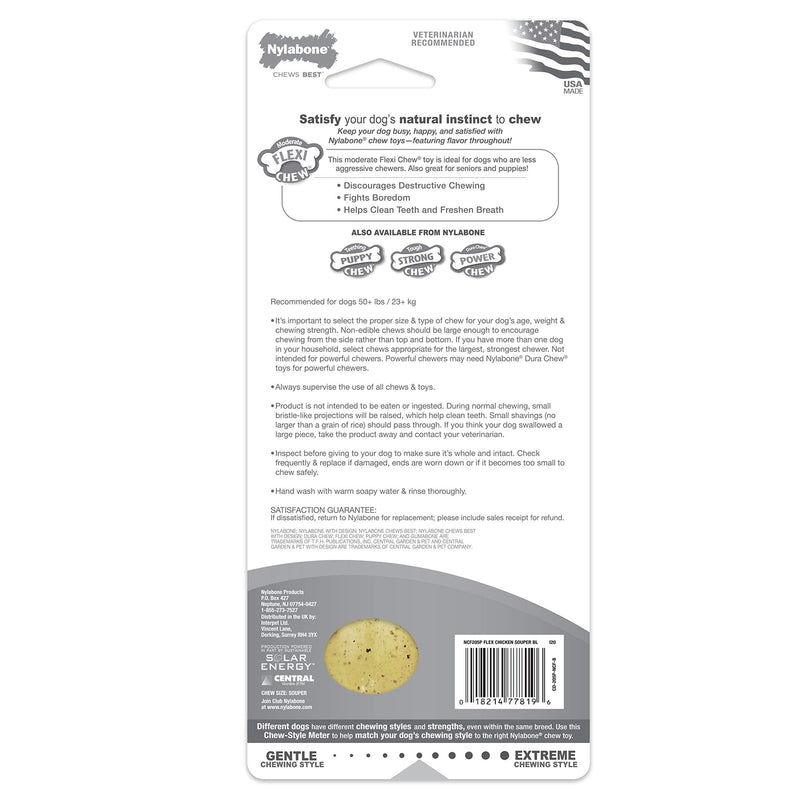 Nylabone Flex Moderate Chew Dog Toy Chicken X-Large/Souper (1 Count) X-Large/Souper (1 Count) - BeesActive Australia
