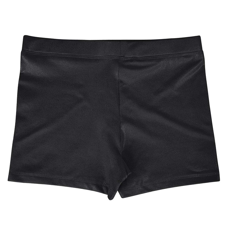 [AUSTRALIA] - HDE Gymnastics Shorts for Girls Dance Short Glitter Sparkle Tumbling Bottoms X-Large (14/16) Black Glitter 