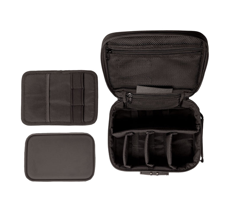 STASHIC LARGE Smell Proof Stash Bag - Lockable Case - Rolling Box - Activated Carbon Lining - Premium Discreet Safe Storage - 2023 Version with Roll Tray & Premium YKK Zips/Anti-Snag - SH* Black on Black - BeesActive Australia