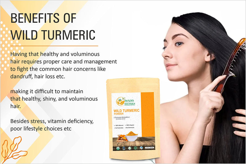 Herbs Botanica Wild Turmeric Powder For Face Reduces Acne, Face Mask, Dark Spots, Hyperpigmentation, Smooth Skin, Kasturi Manjal, Kasturi Turmeric, Aromatic Turmeric 150 Gms / 5.30 Oz - BeesActive Australia