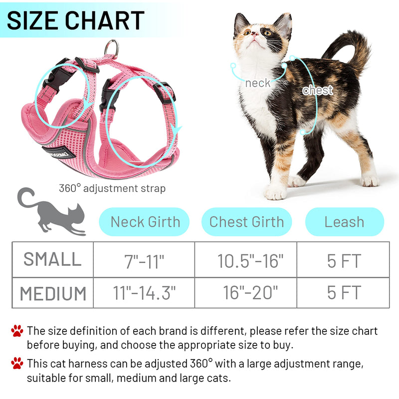 IPRAVOCI Cat Harness - Escape Proof Reflective Cat Harness and Leash for Small to Large Cats, Puppy, Small Dog - Adjustable Mesh Breathable Pink Cute Cat Harness for Walking Training Hiking S (neck7"-11" chest10.5"-16" ) Purple - BeesActive Australia