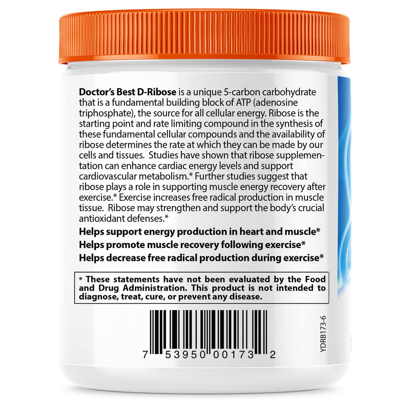 Doctor's Best D-Ribose with Bioenergy Ribose, Non-GMO, Vegan, Gluten Free, Energy Enhancement, 250g, 8.8 Ounce (Pack of 1) 8.8 Ounce (Pack of 1) - BeesActive Australia