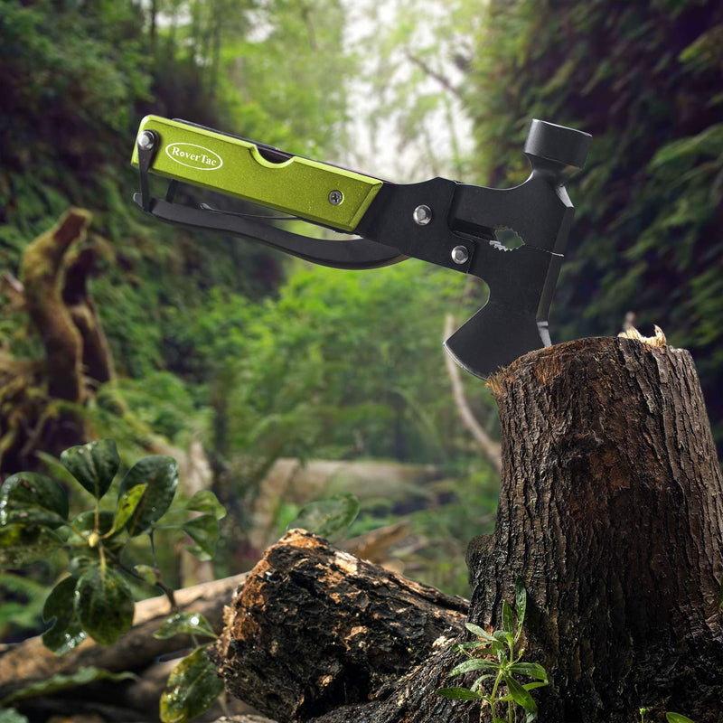 Gifts for Men Dad Husband Gifts for Him Mens Gifts RoverTac Camping Multitool Hatchet Survival Gear 14 in 1 Stainless Steel Axe Hammer Knife Saw Screwdrivers Pliers Bottle Opener Durable Sheath - BeesActive Australia