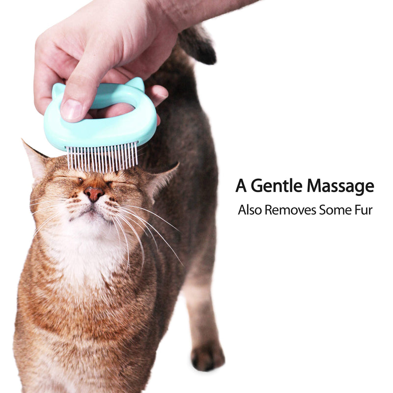 Cat Grooming Comb - Green Massage Comb - Light Hair or Fur Removal Soft Dematting Detangling and Deshedding - Pet Shedding Remover Tool for Cats Dog Rabbit Sea Foam Green - BeesActive Australia