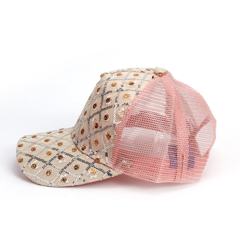 LABANCA Glitter Sequin Baseball Cap Hat Adjustable Mesh Caps Baseball Party Hat for Women and Girls 06200 Pink - BeesActive Australia